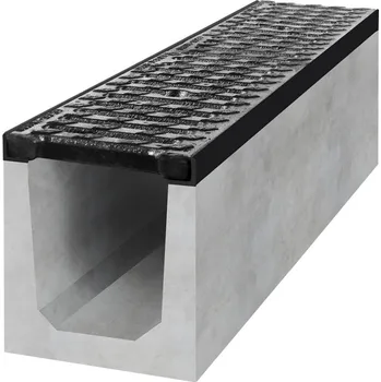 Odvodňovací žlab Gutta B125 6S spádový betonový žlab s litinovou mříží 200 x 250 x 1000 mm