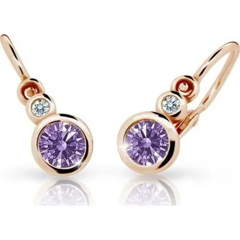 Náušnice Cutie Jewellery zlaté dětské naušnice C1984R-Amethyst