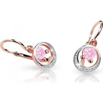 Náušnice Cutie Jewellery Dětské náušnice z růžového zlata Cutie C1997R-Pink