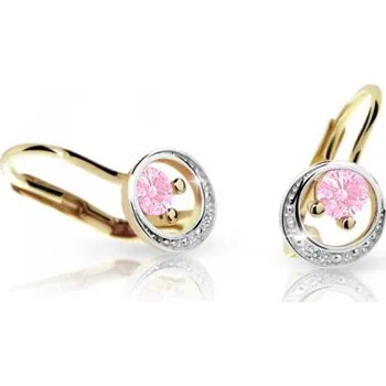 Náušnice Cutie Jewellery Zlaté dětské náušnice Cutie C1997Z- Pink