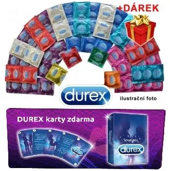 Kondom Durex základní balíček 40ks (24 ks+ 16 ks zdarma) + dárek karty Durex