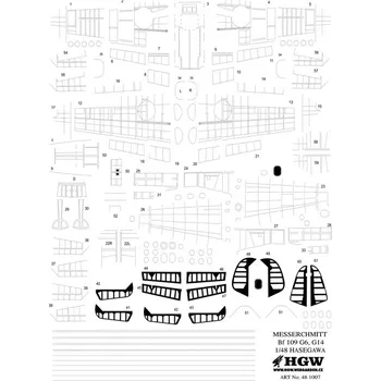 Plastikový model HGW 1/48 Bf 109G-6 - Nýtovací sada