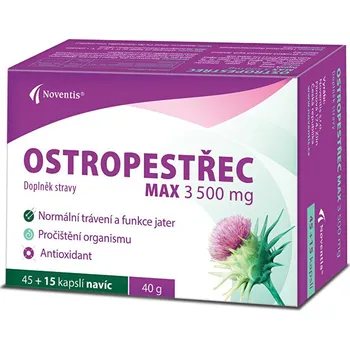 Přírodní produkt Noventis Ostropestřec Max 3500 mg 60 cps.
