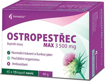 Přírodní produkt Noventis Ostropestřec Max 3500 mg 60 cps.