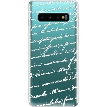 Pouzdro na mobilní telefon Odolné silikonové pouzdro iSaprio - Handwriting 01 - white - Samsung Galaxy S10