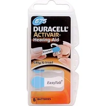 Článková baterie Baterie Duracell DA675, ZA675, 675A, PR675, PR44, V675, VR675, R675, 1,4V, blistr 6 ks