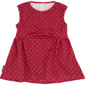 Dívčí oblečení dívčí vínové šaty s puntíkem