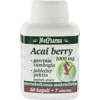 Přírodní produkt Medpharma Acai berry 1000 mg + garcinia + jablečný pektin 67 cps.