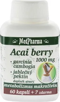 Přírodní produkt Medpharma Acai berry 1000 mg + garcinia + jablečný pektin 67 cps.