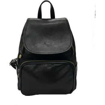 Kabelka IL GIGLIO kožený batoh s klopou 222 černý