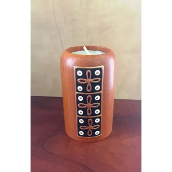 Svícen Dřevěný svícen - hnědý (Svícen se čtyřlístkem)