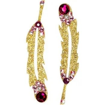 Souprava šperků SO.nia Bareskin šperk na tělo a vlasy Swarovski - HOPE 1 - zlatá peříčka - růžové kamínky 2ks