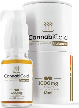 Přírodní produkt CannabiGold Balance zlatý olej 10% 1000 mg 12 ml