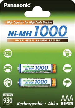 Článková baterie Panasonic NI-MH AAA 2 ks