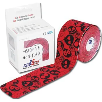 Tejpovací páska Kineziologické tejpy BB Tape Design - Lebky červená