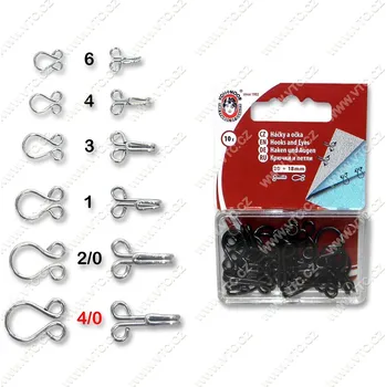 Háčky + očka 20+18mm černá