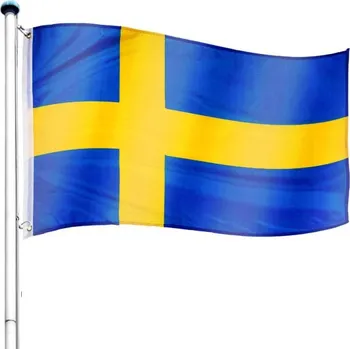 Zahradní dekorace Tuin Vlajkový stožár s vlajkou Švédska 6,50 m