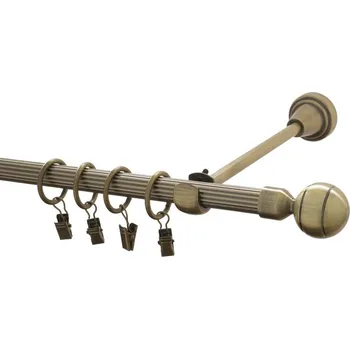 Garnýž Garnýž kovová 200 cm rýhovaná jednořadá 16 Paola mosaz