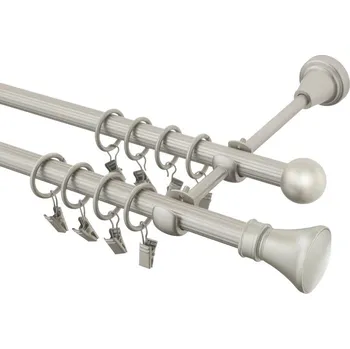 Garnýž Garnýž kovová 160 cm rýhovaná dvouřadá - dvojitá 16 Koloseo chrom mat