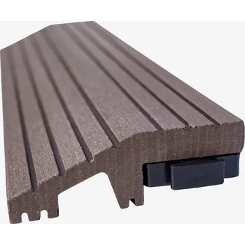 Venkovní dlažba WPC rovná ukončovací lišta Nextwood k dlaždicím, rozměr 300x75 mm, barva wenge