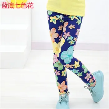 Chlapecké kalhoty Jarní/podzimní legíny Věk: 9T, Motiv: tm. modré s květinami