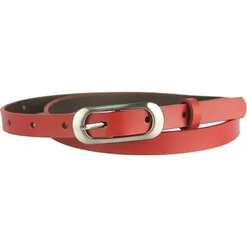 Opasek Dámský červený kožený opasek 513 (Dámský opasek do kalhot)