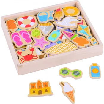 Dřevěná hračka Volný čas, dřevěné magnety