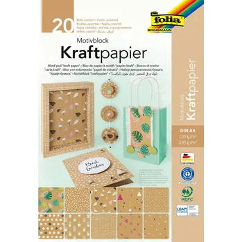 Blok Folia Desing blok A4 Kraftový papír 20 listlů s potiskem