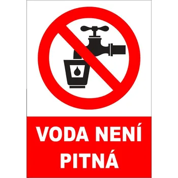 Voda není pitná - A4 - samolepící