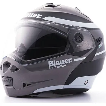 Helma na motorku Blauer Sky II černá/stříbrná/bílá