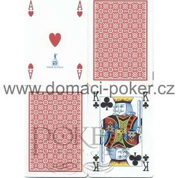 Poker Dal Negro NTP Poker Long Life 100% plastové karty Poker index 4 rohy červené