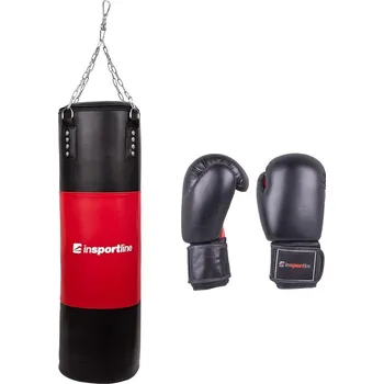 Boxovací pytel Insportline Plnící boxovací pytel 50 - 100 kg černý/červený + rukavice 12 oz