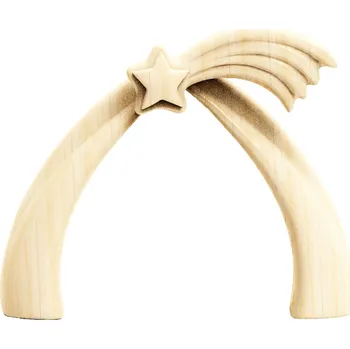 Vánoce Ornatis Chlév s Kometou Provedení: Přírodní bez malování, Velikost stojících figur dospělých postav: 10 cm Dřevěná vyřezávaná socha Chlévu s Kometou