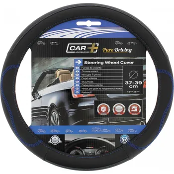 Potah na volant Potah volantu černý děrovaný s modrým švem 37-39 cm