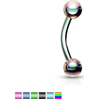 Piercing Piercingate Piercing do obočí anodizován POB00179 - Barva/Motiv: Fialová, Délka tyčky: 8 mm, Kuličky: 3 mm, Průměr tyčky: 1,2 mm