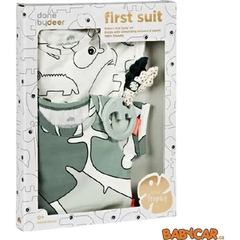 Kosmetická sada DONE BY DEER dárkový set - dětské body 2ks + chrastítko Tiny Tropics DOPRODEJ!