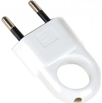 Elektrická zásuvka Zástrčka vidlicová, očko Bílá