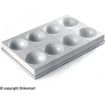 Nádoba na pečení Forma TortaFlex ZUC na 8ks dortů Polokoule 135x67,5mm, sada vč.plata 60x40cm