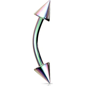 Piercing Piercingate Piercing do obočí anodizován POB00180 - Barva/Motiv: Tmavě modrá, Délka tyčky: 8 mm, Hroty: 4 mm, Průměr tyčky: 1,2 mm