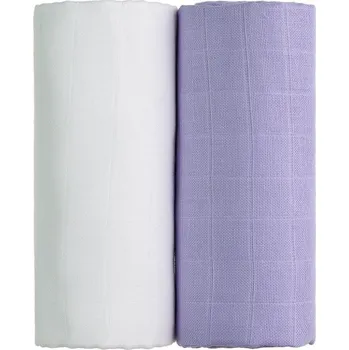 Tetra osušky sada 2 ks 100 x 90 cm bílé/fialové