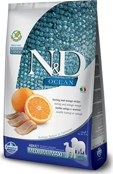 Krmivo pro psa N&D Ocean Dog GF Adult M/L Herring/Orange 2,5 kg