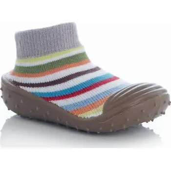 Capáčky Jané Soki´S Ponožky s gumovou podrážkou M vel. 19-20, šedo-vínová