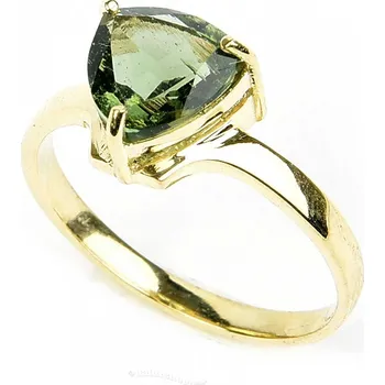 Prsten Zlato vltavín prsten standard brus 14K Au 585/1000 55 (2,65g)