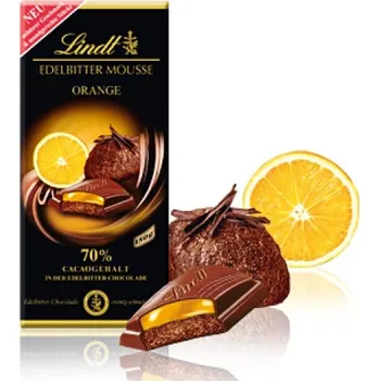 Cukrovinka Čokoláda Lindt CREATION 70% 150 g s pomerančem (Hořká s náplní se šlehanou hořkou čokoládou a pomerančem)