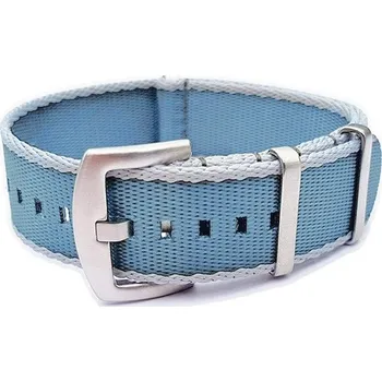 Řemínek na hodinky Řemínek k hodinkám NATO Premium - Azurová / šedá šíře 22 mm