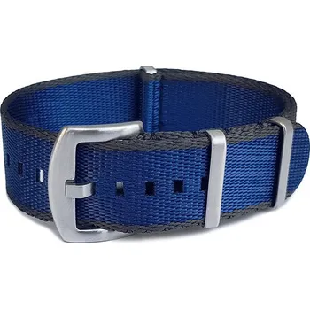 Řemínek na hodinky Řemínek k hodinkám NATO Premium - Modrá / šedá šíře 18 mm