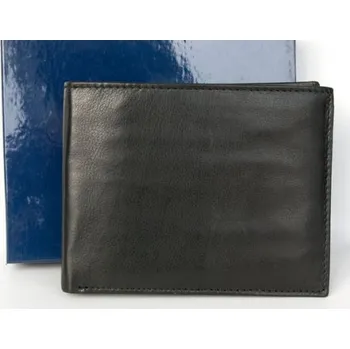 Peněženka Kožená peněženka z měkké černé pravé kůže