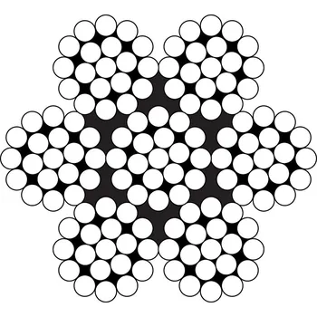 Lany Šestipramenné nerezové lano 6x19M - WSC (7x19) Lano - průměr: 14 mm