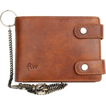 Peněženka Celá kožená peněženka s 50 cm dlouhým řetězem a karabinou