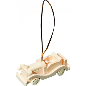 Vánoční dekorace Ornatis Dřevěná vánoční ozdoba autíčko Provedení: Přírodní bez malování, Velikost stojících figur dospělých postav: 7x3 cm